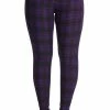 Banned Apparel Clothing Damien Tartan Jeans | Purple