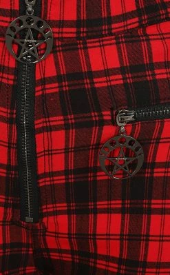 Banned Apparel Damien Tartan Jeans | Red