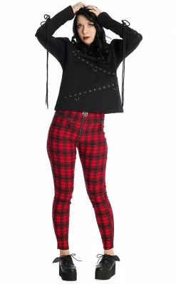 Banned Apparel Damien Tartan Jeans | Red