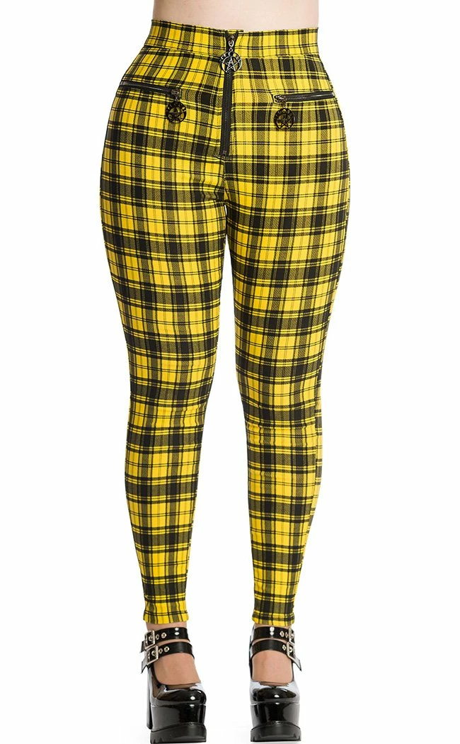 Banned Apparel Damien Tartan Jeans | Yellow Clothing 4 Banned Apparel Damien Tartan Jeans | Yellow Clothing