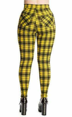 Banned Apparel Damien Tartan Jeans | Yellow Clothing 10 Banned Apparel Damien Tartan Jeans | Yellow Clothing