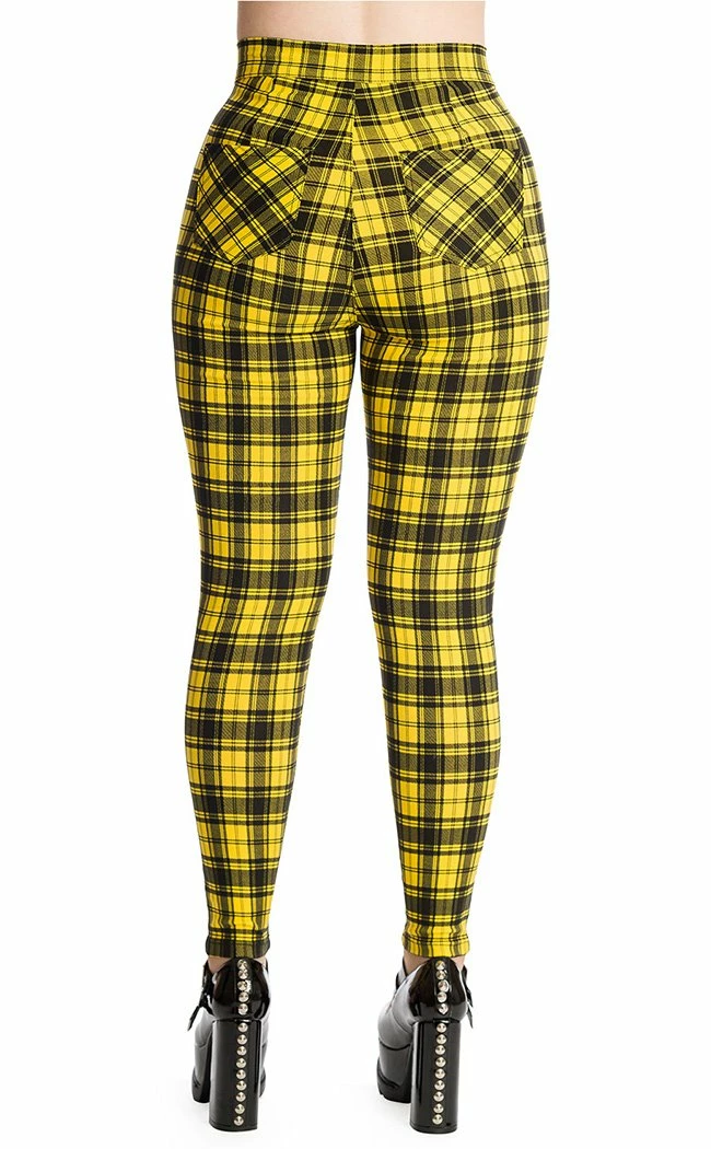 Banned Apparel Damien Tartan Jeans | Yellow Clothing 6 Banned Apparel Damien Tartan Jeans | Yellow Clothing