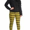 Banned Apparel Damien Tartan Jeans | Yellow Clothing