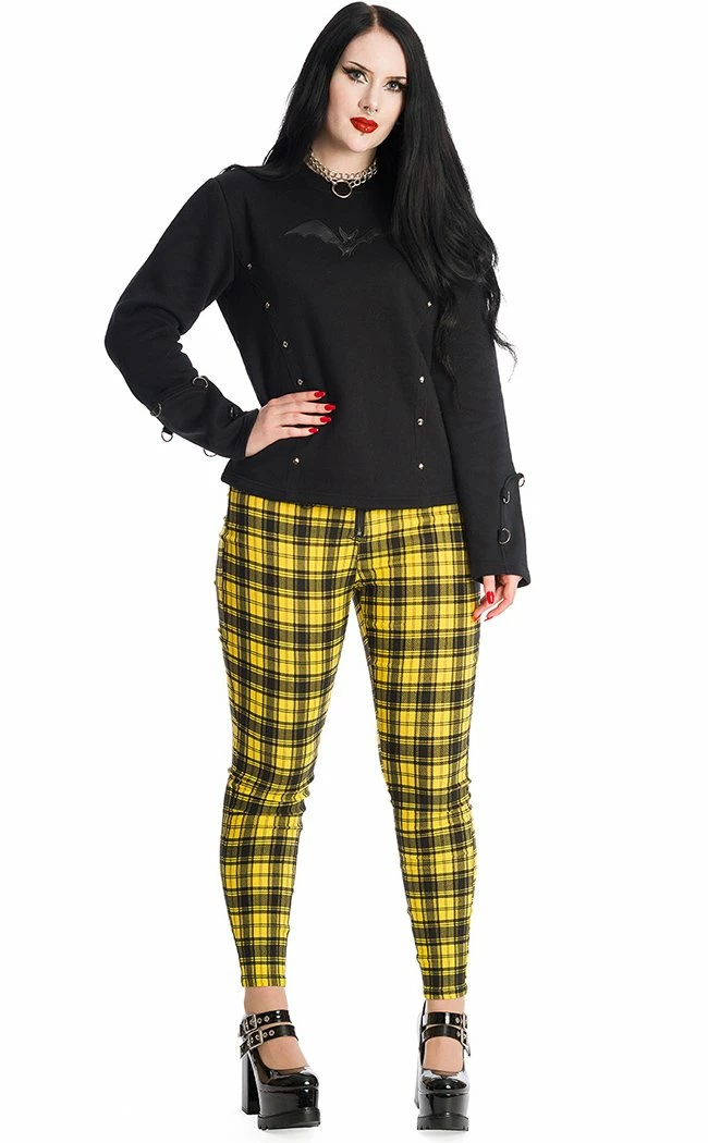 Banned Apparel Damien Tartan Jeans | Yellow Clothing 3 Banned Apparel Damien Tartan Jeans | Yellow Clothing