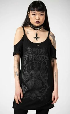 Killstar Dark Forces Distress Top Clothing