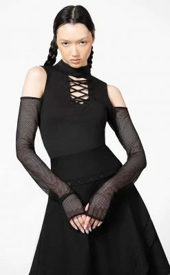 Killstar Dark Half Long Sleeve Top Clothing