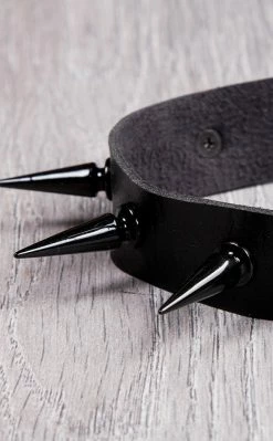 Cold Black Heart Dark Malevolence Spiked Choker In Black