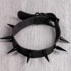 Cold Black Heart Dark Malevolence Spiked Choker In Black