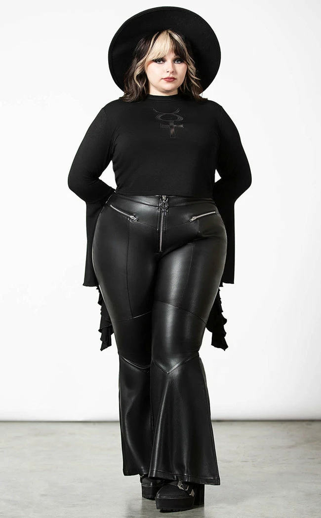 Killstar Clothing Dark Nebula Flared Trousers 5 Killstar Clothing Dark Nebula Flared Trousers