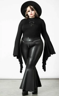 Killstar Clothing Dark Nebula Flared Trousers