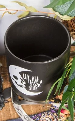 Death By Plants Home & Gifts Dark Side Plant Pot | White On Black