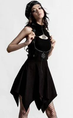 Killstar Dazed & Confused Suspender Skirt | Black