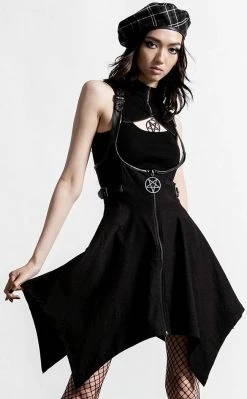 Killstar Dazed & Confused Suspender Skirt | Black