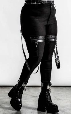 Killstar Clothing Dead Resistance Skinny Trousers | Black