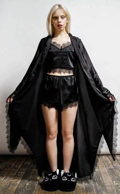 Killstar Clothing Deadly Daze Satin Robe