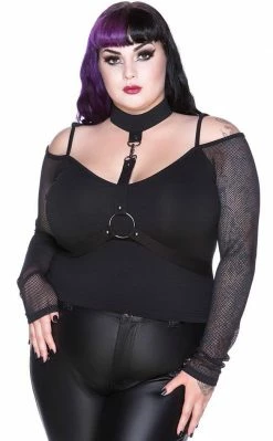 Killstar Death Card Fishnet Top Clothing