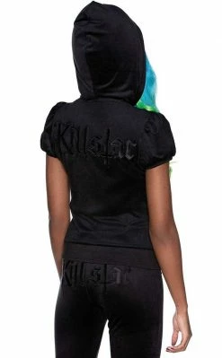 Killstar Dee-Lux Velvet Hoodie | Black