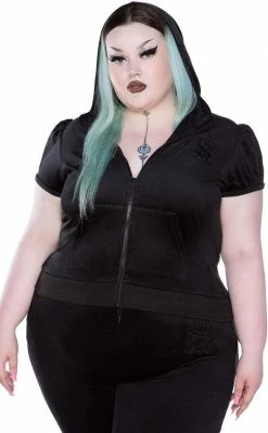 Killstar Dee-Lux Velvet Hoodie | Black