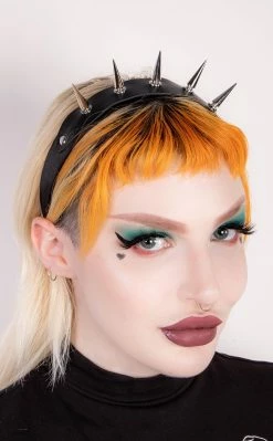 Cold Black Heart Devil's Spurs Headband | Silver