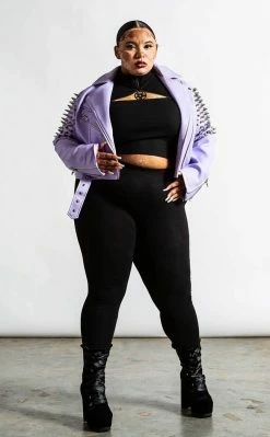 Killstar Disharmony Biker Jacket | Lilac