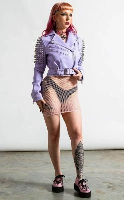 Killstar Disharmony Biker Jacket | Lilac