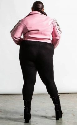 Killstar Clothing Disharmony Biker Jacket | Pastel Pink