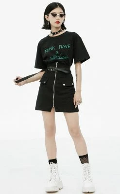 Punk Rave Disintegration Denim Skirt Clothing