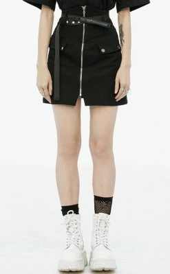 Punk Rave Disintegration Denim Skirt Clothing