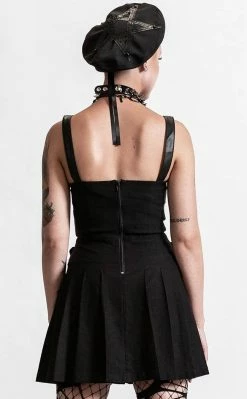 Killstar Distortion Pleated Dress | Black Clothing