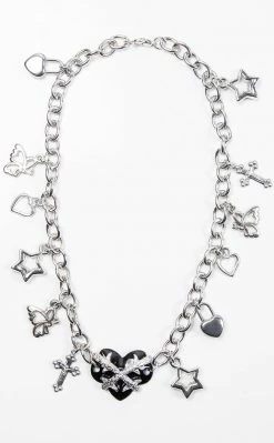 Cold Black Heart Jewellery Diva Charm Necklace