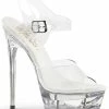 Pleaser Pole Shoes ECLIPSE-608 Clear Heels