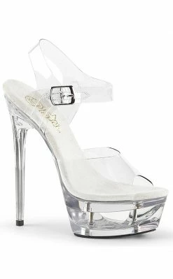 Pleaser Pole Shoes ECLIPSE-608 Clear Heels