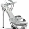 Pleaser ECLIPSE-619G Slv Multi Gltr/Slv Chrome Heels Pole Shoes