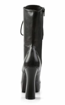 Pleaser Pole Shoes ELECTRA-1020 Black Faux Leather Ankle Boots