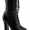 Pleaser Pole Shoes ELECTRA-1020 Black Faux Leather Ankle Boots