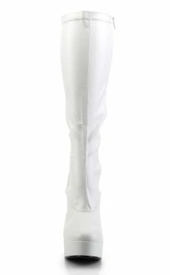 Pleaser ELECTRA-2000Z White Matte Knee High Boots