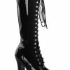 Pleaser Pole Shoes ELECTRA-2020 Black Patent Knee High Boots