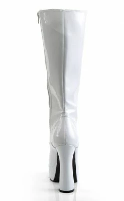 Pleaser Pole Shoes ELECTRA-2020 White Patent Knee High Boots