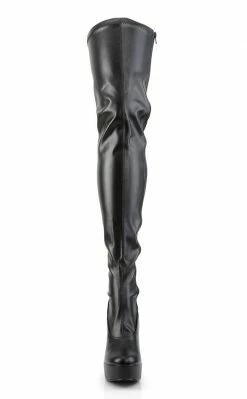 Pleaser Pole Shoes ELECTRA-3000Z Black Matte Thigh High Boots