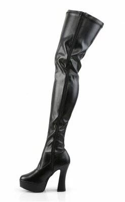 Pleaser Pole Shoes ELECTRA-3000Z Black Matte Thigh High Boots