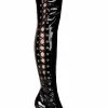 Pleaser Pole Shoes ELECTRA-3050 Black Side Laced Thigh High Boots