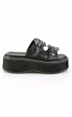 Demonia EMILY-100 Black Slide Sandals Shoes