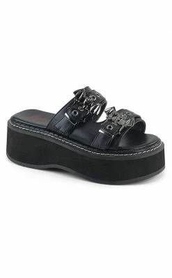 Demonia EMILY-100 Black Slide Sandals Shoes