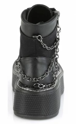 Demonia Shoes EMILY-114 Black Chain Canvas Boots 10 Demonia Shoes EMILY-114 Black Chain Canvas Boots