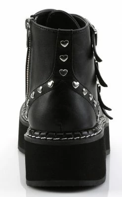 Demonia Shoes EMILY-315 Black Ankle Boots