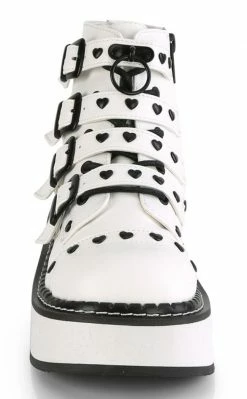Demonia Shoes EMILY-315 White Ankle Boots