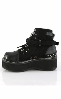 Demonia EMILY-317 Black Cutout Ankle Boots
