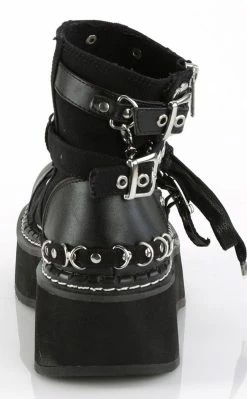Demonia EMILY-317 Black Cutout Ankle Boots