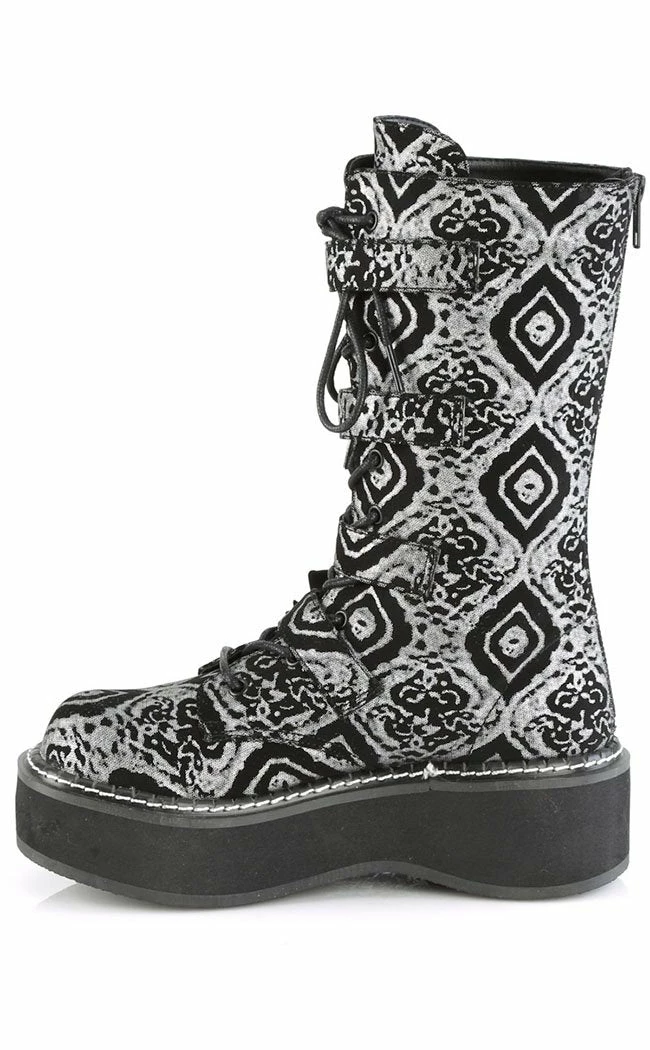 Demonia EMILY-322 Black & Silver Knee High Boot 5 Demonia EMILY-322 Black & Silver Knee High Boot