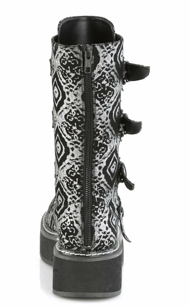 Demonia EMILY-322 Black & Silver Knee High Boot 6 Demonia EMILY-322 Black & Silver Knee High Boot